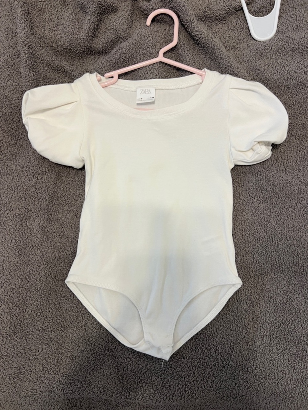 Zara White Puff Sleeve Kids One-Piece